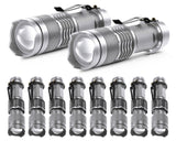 Mudder 10 Pack Mini LED Flashlight 3 Lighting Modes Small Adjustable Handheld Flashlight with Belt Clip for Camping Home Hiking