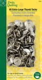 Dritz 3162 Quilters Thumb Tacks with Extra Large Heads (65Count), Silver