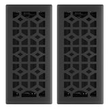 Imperial RG3466 Templar Decorative Floor Register, 4 x 10-Inch, Black Iron, 2-Pack
