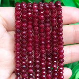 2 String 220PCS 3x5mm Natural Red Garnet Stone Beads for Jewelry Making, Songxi Facted Loose Gemstone Beads for DIY Bracelet Nec