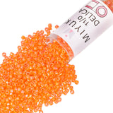 Miyuki Delica Seed Beads - Size 11/0 (1.6 mm), DB1573, Opaque Mandarin AB, 7.2 g, Approx. 1440 Beads, Made in Japan