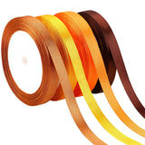 DECYOOL Fall Ribbons, 4 Rolls 100 Yards Fall Satin Ribbons 10mm Wide Autumn Thanksgiving Ribbon for Gift Wrapping and DIY Crafts