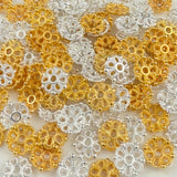 Tingoons 100pcs 8mm Flower Shape Metal Bead Caps Mini Alloy Spacer Beads Caps Accessories for DIY Craft Jewelry Making Bracelet