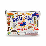 Nuckxy Australia Souvenirs Cosmetic Bags For Women,Australia Is Calling I Must Go, Makeup Organizer Bag, Toiletry Pouch, Small T