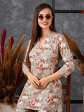 Anni Designer Women'S Cotton Blend Printed Ethnic Co-Ord Set (Vanadi Grey_L_Grey_Large),Grey,L,,,