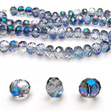 Chengmu 10mm Rondelle Glass Beads for Jewelry Making, Faceted Briolette Crytal Spacer Beads for Bracelet Necklace Earring, Trans