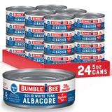 Bumble Bee Solid White Albacore Tuna in Oil, 5 oz Can (Pack of 24) - Wild Caught Tuna - 28g Protein per Serving, High in Omega-3