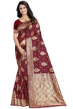 Sugathari Womens Art Silk Maroon Kanchipuram Saree (SAN ENGLE 3 MAROON)
