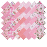 Nodsaw Pink Charm Packs for Quilting 5 inch - 5x5 Charm Squares Precut Quilting Fabric - 100% Cotton Fabric Squares for Sewing D