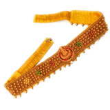 Adyashree Emporium Traditional Laxmi Design Cloth Saree Waist Belt Stretchable Embroidery Kamarpatta Golden Colour Kamarband For