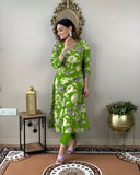 Gosriki Women'S Cotton Blend Straight Printed Kurta With Pant (Dhun Green-Gs_L_Green_Large),Green,,B0D9YJTT67