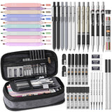 Nicpro 50 PCS School Supplies Stationary Set with Pencil Case - 6 Gel Pens & Refills, 12 Highlighters, 6 Art Mechanical Pencil S