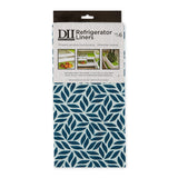 Nautical Blue Abstract Leaf Print Fridge Liner Set/6