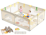 CoziBB Baby Playpen with Mat, 7159 Extra Large Playpen for Toddler, Play Yard, Baby Fence Play & Sleep Area for Indoor & Out