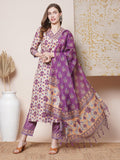 Anni Designer Women'S Rayon Blend Straight Printed Kurta With Pant & Dupatta (Madhu Yellow-Vks02_S_Yellow_Small),Yellow,S,,,