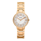 Fossil Womens Virginia Quartz Stainless Steel ThreeHand Watch, Color: Rose Gold Glitz (Model: ES3284)