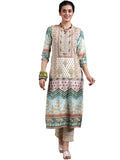 Libas Women'S Crepe Printed Straight Kurta (29264 Sea Green