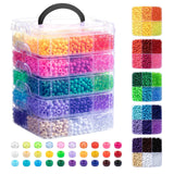 Simetufy 6000Pcs Pony Beads, 30 Colors 6x9MM Kandi Beads Bulk for Crafts Bracelet Making Hair Braiding Jewelry Key Chains DIY Cr