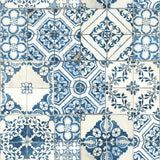 RoomMates RMK11083WP Blue Mediterranian Tile Peel and Stick Wallpaper 20.5 x 16.5 feet
