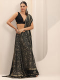 Libas Women8 Georgette Sarees (16250_Black)