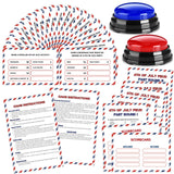 Humyoun 4th of July Friendly Feud Game with 2 Answer Buzzers, Independence Day Feud Cards for Family Game Night Fun Trivia Quiz
