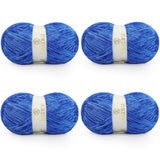 BATELO Velvet Chenille Yarn for Crocheting & Knitting 1440 Yards, Soft Thick Fluffy Bulky Blanket Yarn, 4 Pack of 10.5oz (Klein