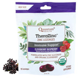 Quantum Health TheraZinc Organic Zinc Lozenges Elderberry & Honey - Immune Support for Adults & Kids 12+ Naturally Flavored Rasp