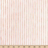 University Stripe Linen-Look Polyester Cotton 58 Fabric by The Yard - Orange/White