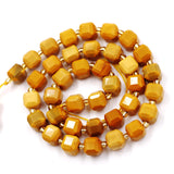 Malahill Wholesale Natural Faceted Stone Beads for Jewelry Making Sold per Bag 5 Strands Inside Cube Grey Yellow Mookaite 6mm
