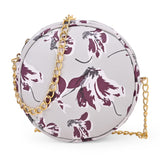 Adisa Women Girls Floral Print Round Sling Bag (Grey-Burgundy),Grey-Burgundy,,B0CW9MJHM9