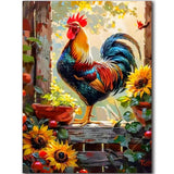 igoodom Diamond Art Kits for Adults, Chicken Diamond Art Kits, Full Drill Round Chicken Diamond Painting Kits, DIY Gem Art and C