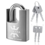 KAWAHA 21/40KD-5SK High Security Stainless Steel Shrouded Padlock with Key for Both Indoor and Outdoor use (Heavy Duty, Anti-Rus