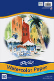 UCreate Watercolor Paper, White, Package, 90 lb., 12 x 18, 50 Sheets