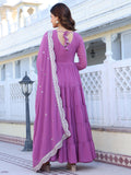 Wedani Georgette Sequins Work Anarkali Kurta Set For Women Light Purple,LIGHT PURPLE,S,Georgette,Anarkali,