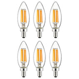 Sunlite 40956 LED B11 Filament Style Chandelier Light Bulb Torpedo Tip 5 Watts (60 W Equivalent) Dimmable, 600 Lumens, Candelabr