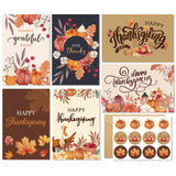 Supoeguk 24 Vintage Fall Leaves Thanksgiving Card Set, Happy Thanksgiving Cards with Envelopes, Harvest Cards for Friend Family,