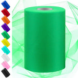 Swpeet 6 Inch by 100 Yards Grass Green Tulle Fabric Roll, Fabric Spool Tulle Ribbon, Netting Polyester Spool Ideal for DIY Handm