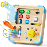 lalalark Electronic Busy Board - Montessori-Inspired Pretend Toy with 15 LED Lights & 9 Sound Effects, 5 Interactive Switches &