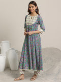 Libas Women'S Pure Cotton Kurta Set (400167O_Blue_M)