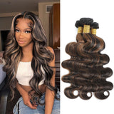 DSEKCAIN P1B/30 Body Wave Bundles Human Hair Highlight Brown Color Body Wave Bundle 100% Real Human Hair And True To Length 20 2