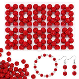 YONOVO 100Pcs 10mm Red Rhinestone Beads for Jewelry Making, Shiny Round Disco Ball Sparkly Beads Bulk with 10-Grid Storage Box f