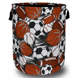 Funny Football Basketball Laundry Basket Foldable With Handles Tote Bag Oxford Cloth Colorful Laundry Hamper Clothes Storage Buc