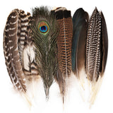 iHUFeather 42pcs Natural Pheasant Feathers Bulk Spotted Feathers 7 Styles Mixed Feathers for Crafts DIY Hat Floral Arrangements
