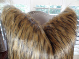 Plutus Brands Golden Wolf Throw Pillow, 24 X 24, Light & Dark Brown