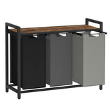 VASAGLE Laundry Hamper, Laundry Basket, Laundry Sorter with 3 Pull-Out and Removable Bags, Shelf, Metal Frame, 3 x 10.6 Gallons