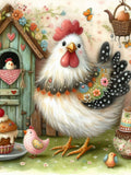 Ekuxom Chicken Diamond Art Kits for Adults-5D Diamond Painting Kits for Adults-DIY Full Drill Diamond Gem Art and Crafts for Hom