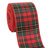 Tenn Well Buffalo Plaid Ribbon, 9.8 Yards 2.5 inch Red and Green Plaid Christmas Ribbon Wired for Christmas Tree, Bow Making, Wr