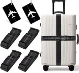 Lakshminarayan Sales 4 Pack Luggage Straps Adjustable Suitcase Belts 1.5 X 3Mtr, Heavy Duty Travel Packing Straps With 2 Lugg