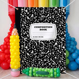 Hahafelt 5.9 x 3.9 ft Back to School Backdrop Composition Notebook Backdrop