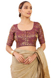 Soch Purple Art Silk Blouse with Woven Floral Designs